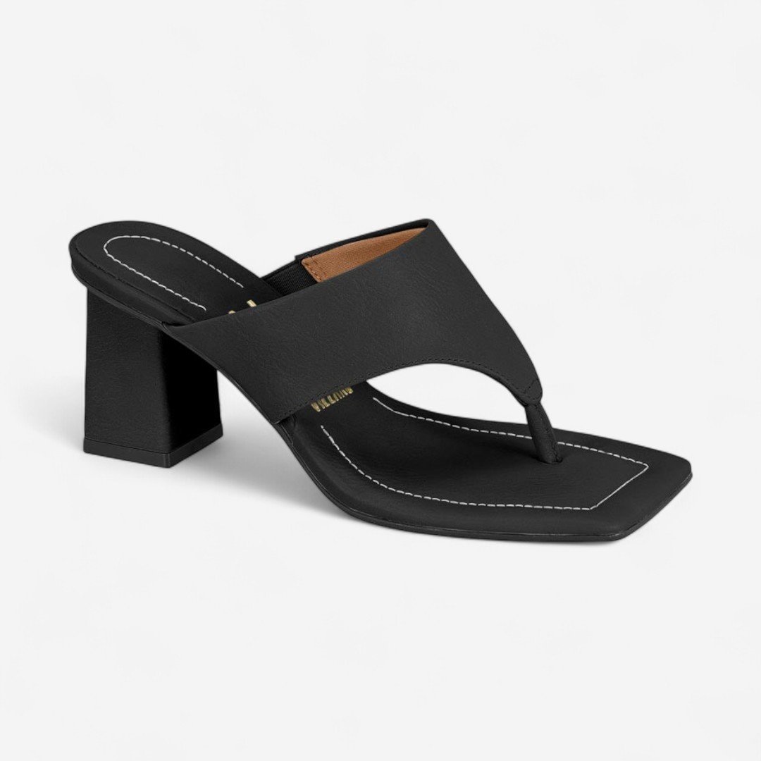 Tamanco Vizzano Salto Bloco De Dedo Preto