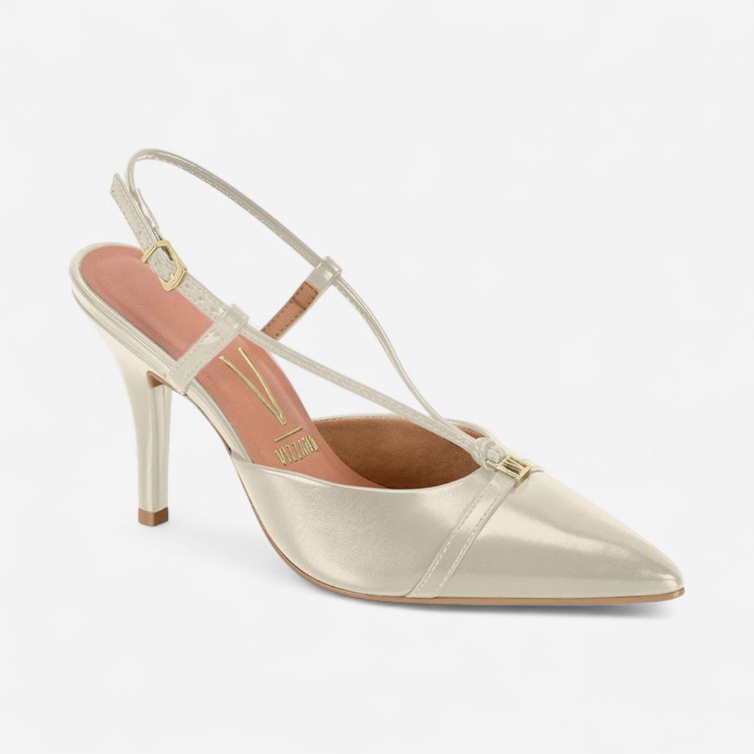 Sapato Scarpin Vizzano Slingback Off White