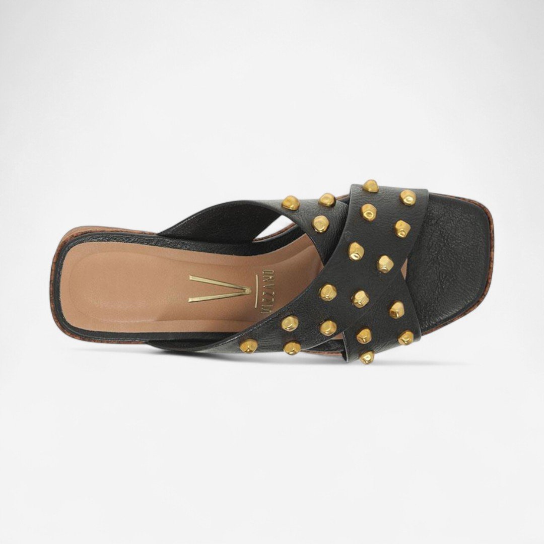 Tamanco Plataforma Vizzano Com Rebites Preto Preto 3