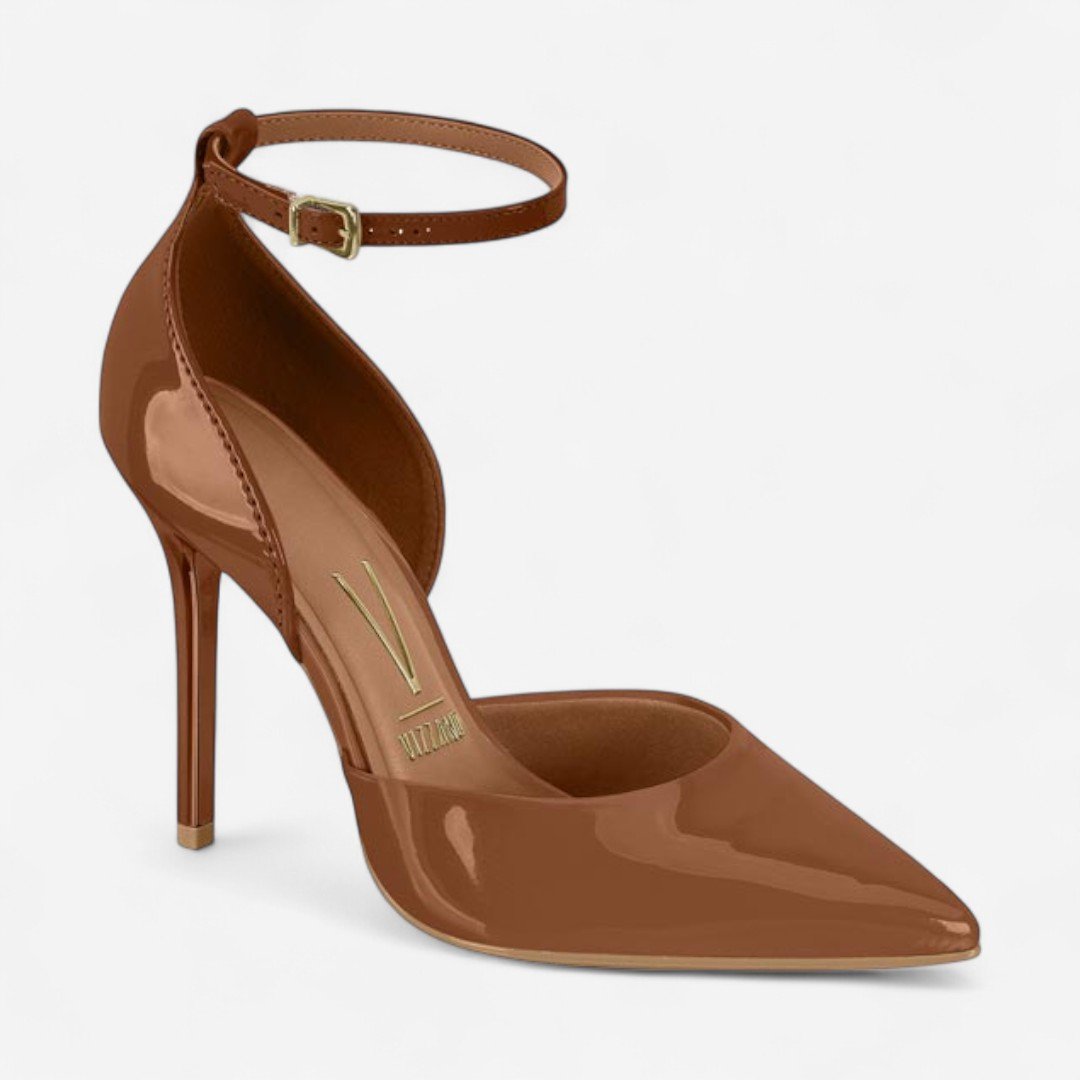 Sapato Scarpin Vizzano Verniz Marrom