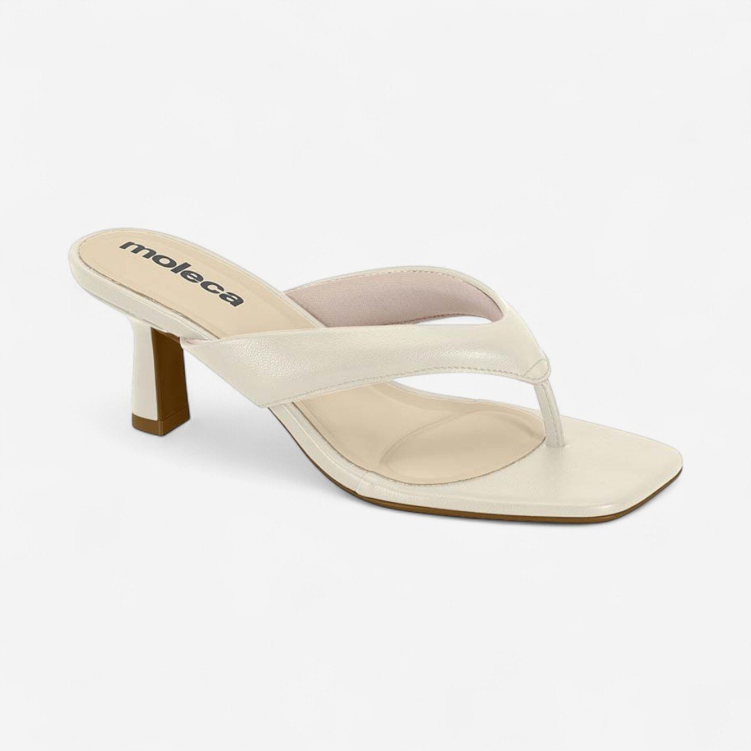 Tamanco Moleca Salto Fino De Dedo Off White Off White 2