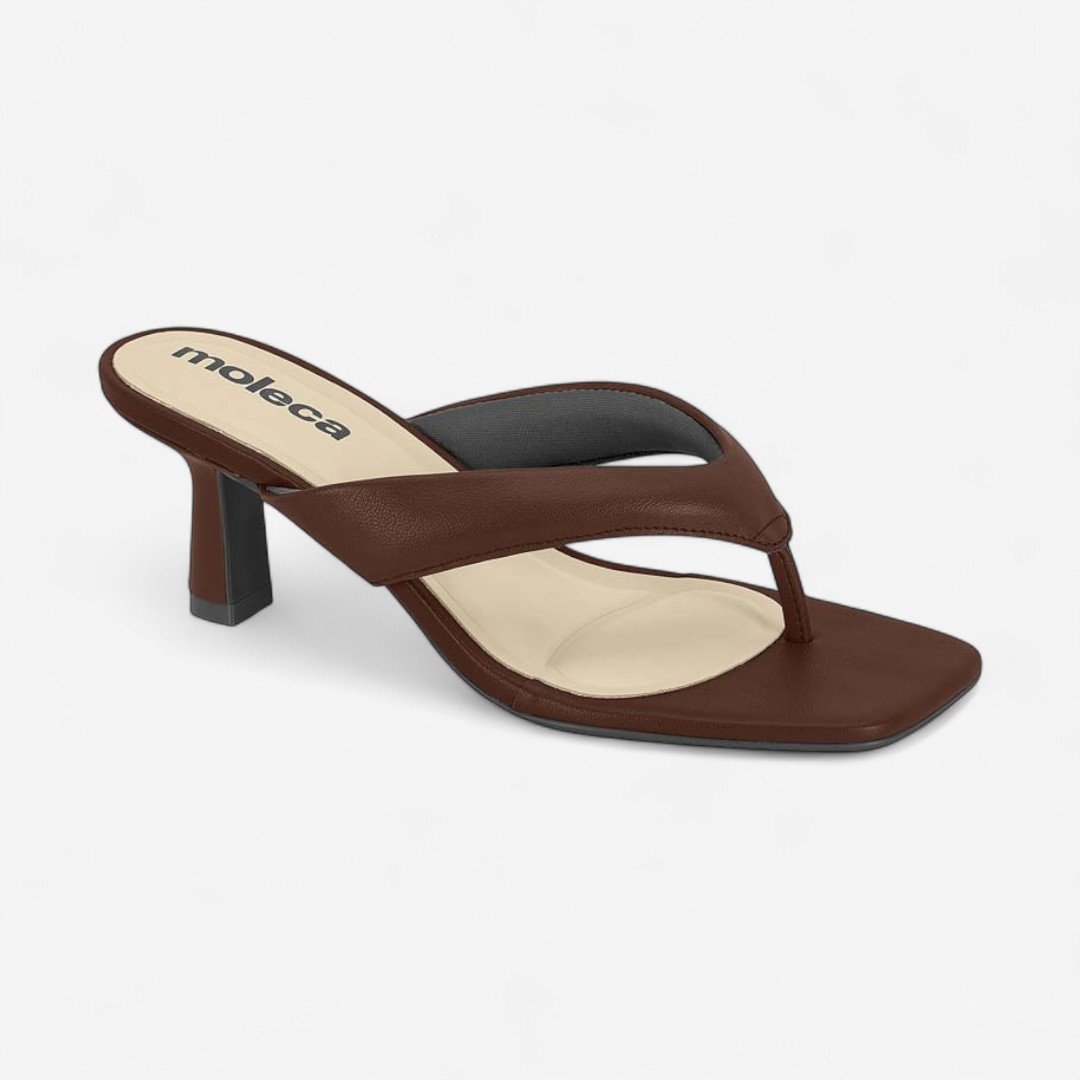 Tamanco Moleca Salto Fino De Dedo Chocolate