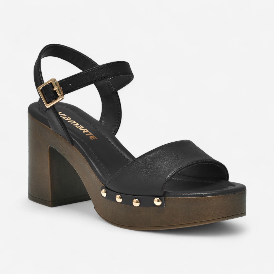 Sandália Plataforma Via Marte Preta Preto 2