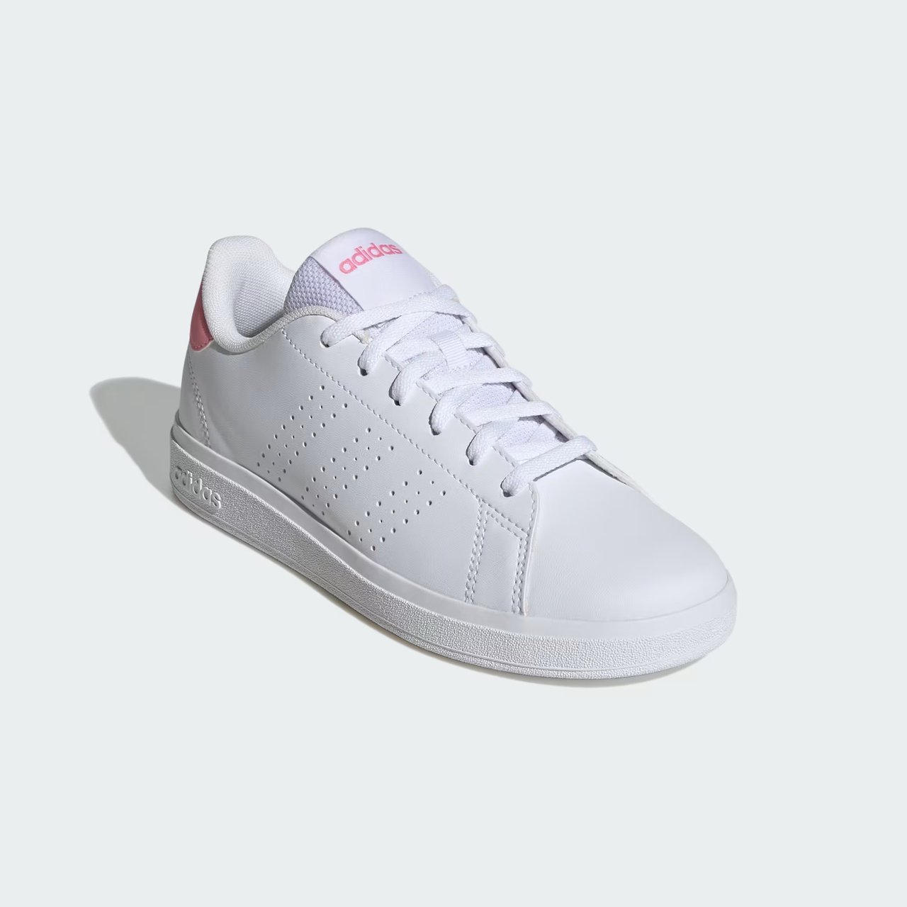 Tênis Adidas Advantage Base 2.0 Infantil Branco Branco/Rosa 2