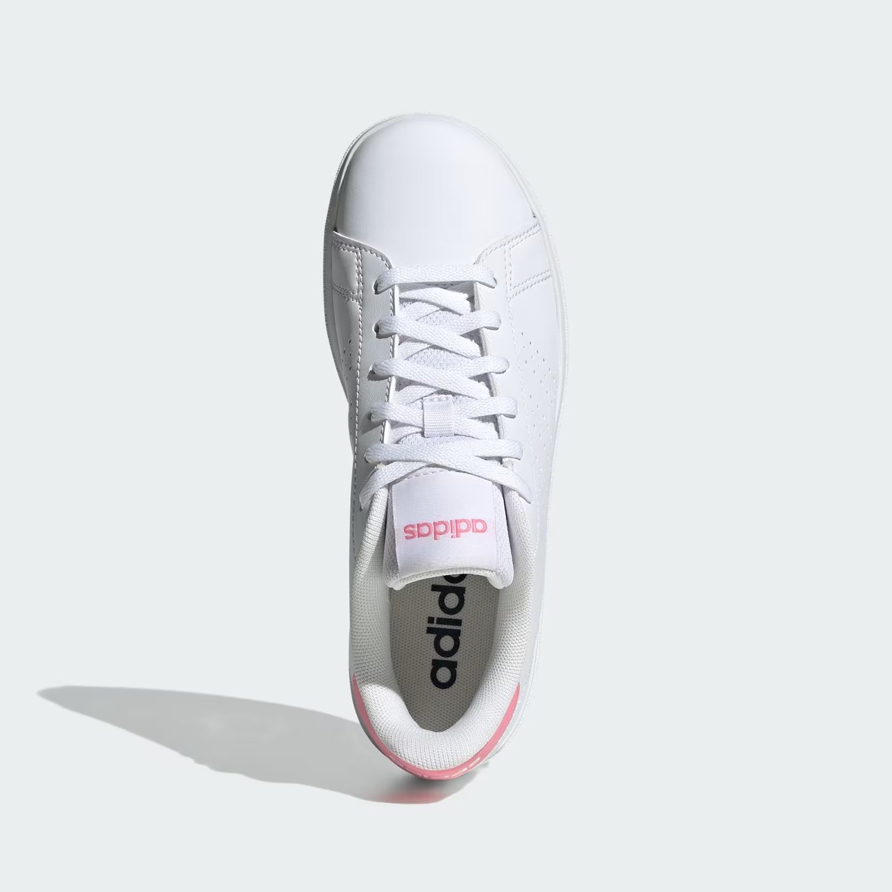 Tênis Adidas Advantage Base 2.0 Infantil Branco Branco/Rosa 3