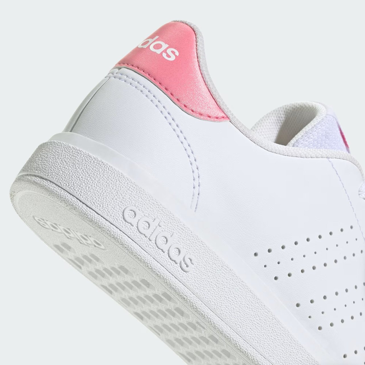 Tênis Adidas Advantage Base 2.0 Infantil Branco Branco/Rosa 9