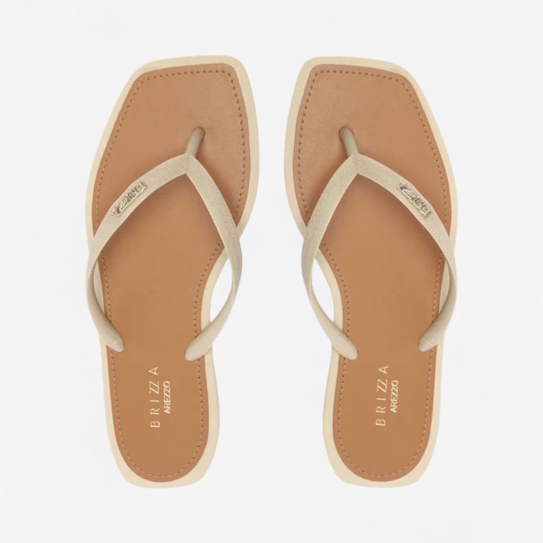 Chinelo De Dedo Recouro Square Brizza Off White Bege 2