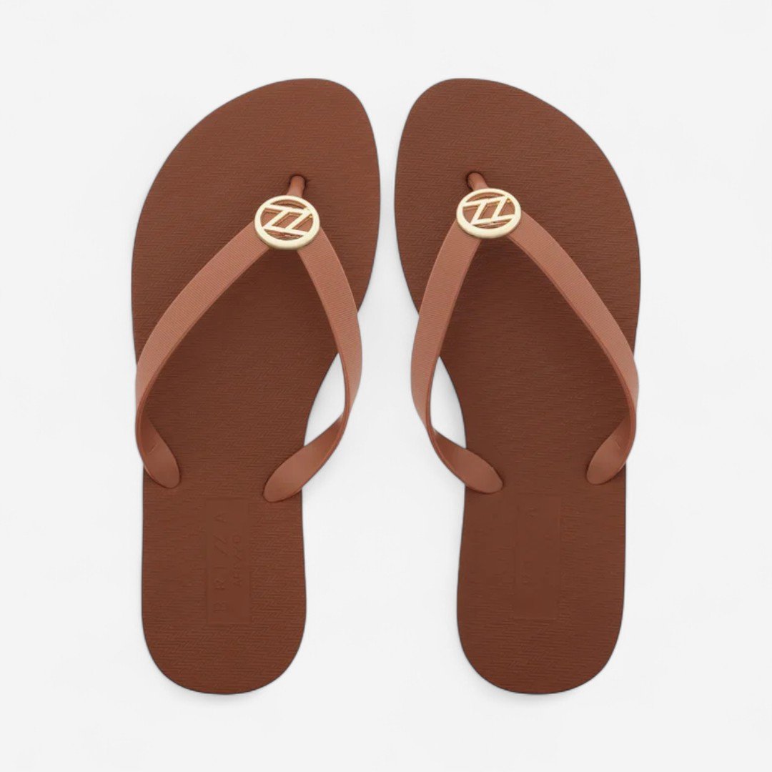 Chinelo Brizza Essential Metal ZZ Marrom