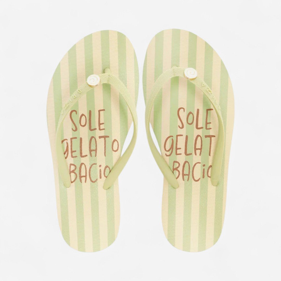 Chinelo De Dedo Brizza Listrado Easy Bacio Di Latte Verde
