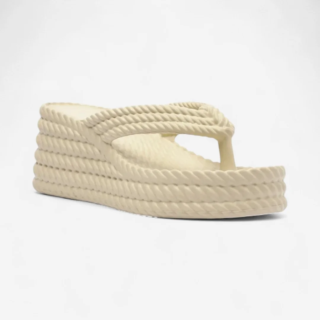 Tamanco Brizza Flatform Marrocos Sun Off White Bege 2