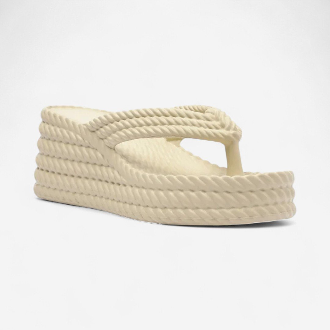Tamanco Brizza Flatform Marrocos Sun Off White Bege 2