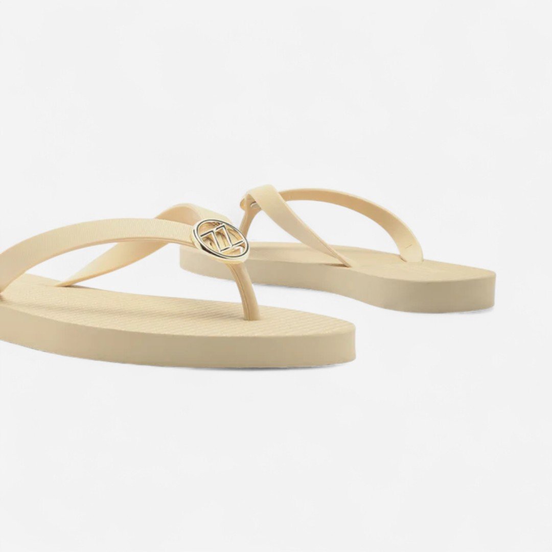 Chinelo Brizza Essential Metal ZZ Off White Bege 4