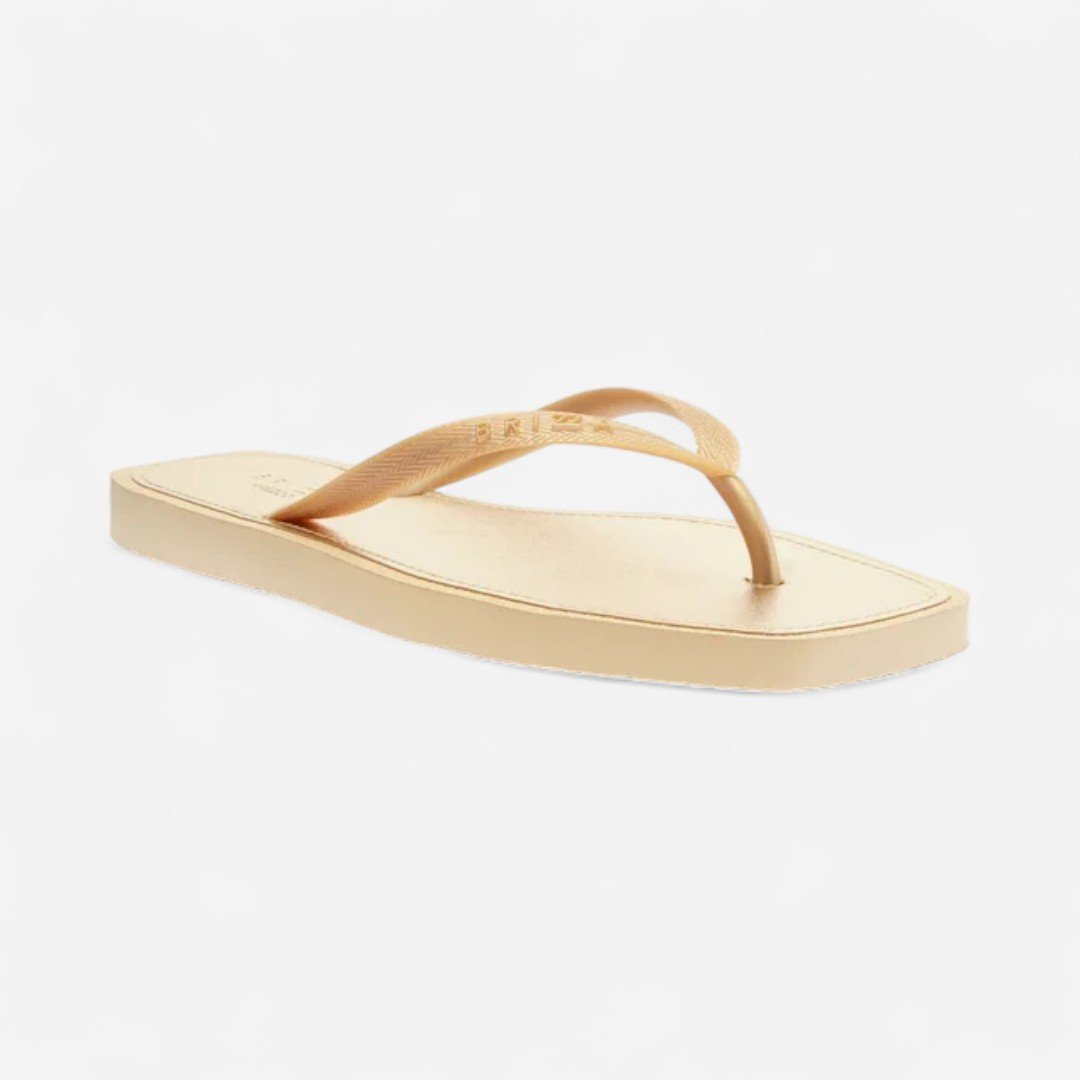 Chinelo De Dedo Brizza Recouro Metal Square Dourado Dourado 3