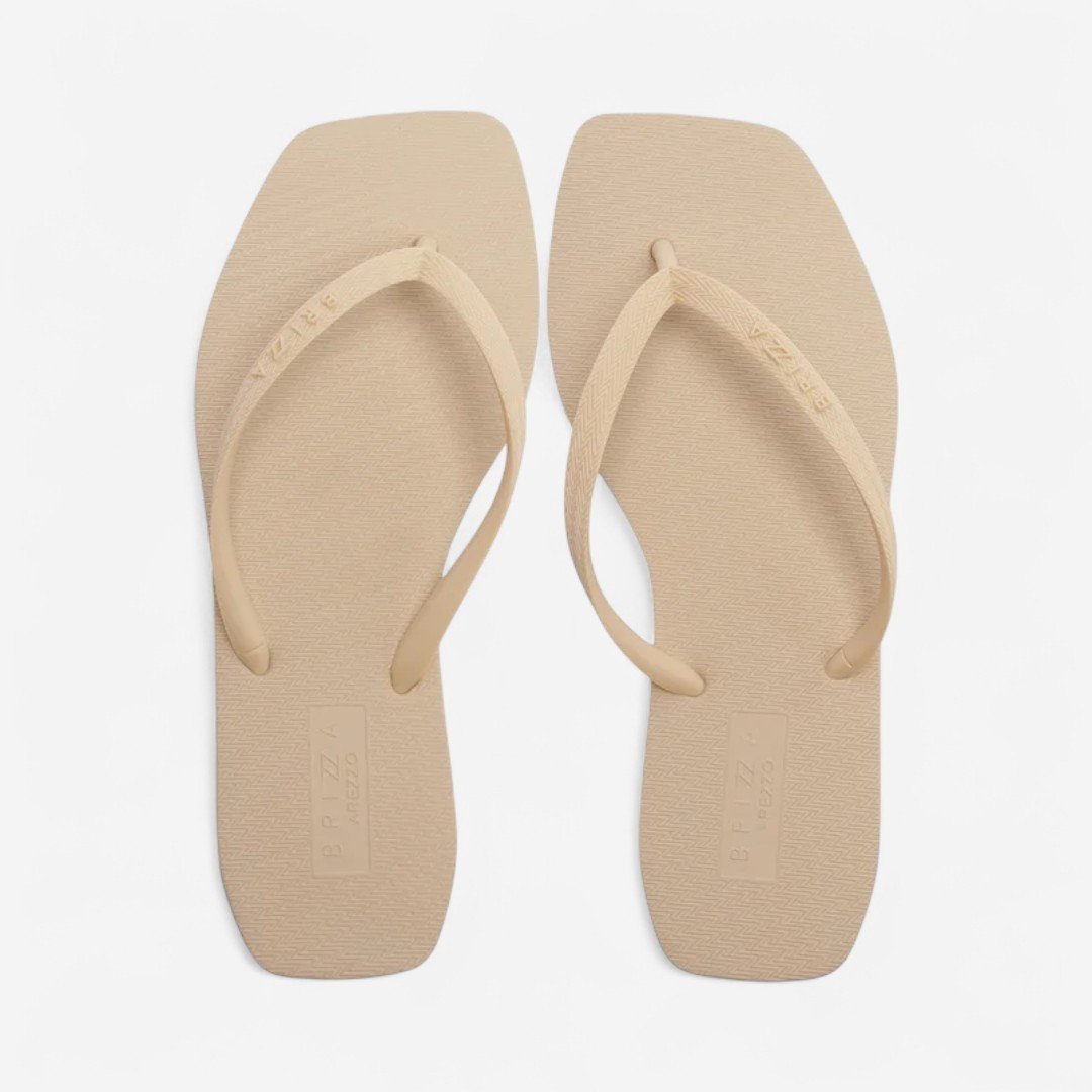 Chinelo De Dedo Brizza Básico Square Bege