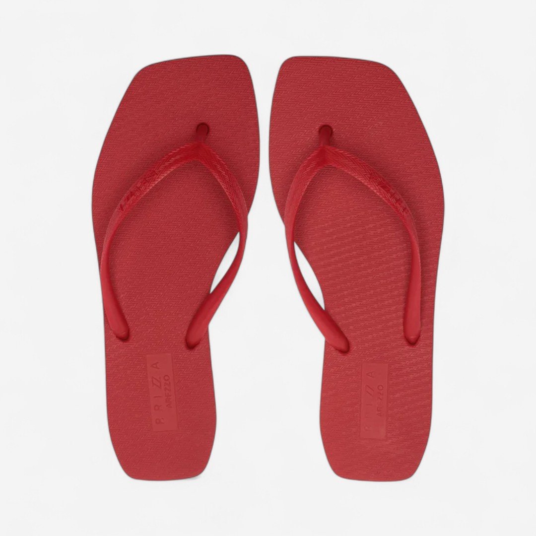 Chinelo De Dedo Brizza Básico Square Vermelho