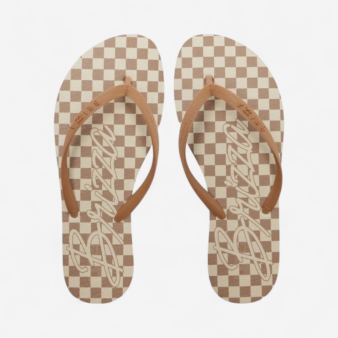 Chinelo De Dedo Brizza Essential Xadrez Marrom