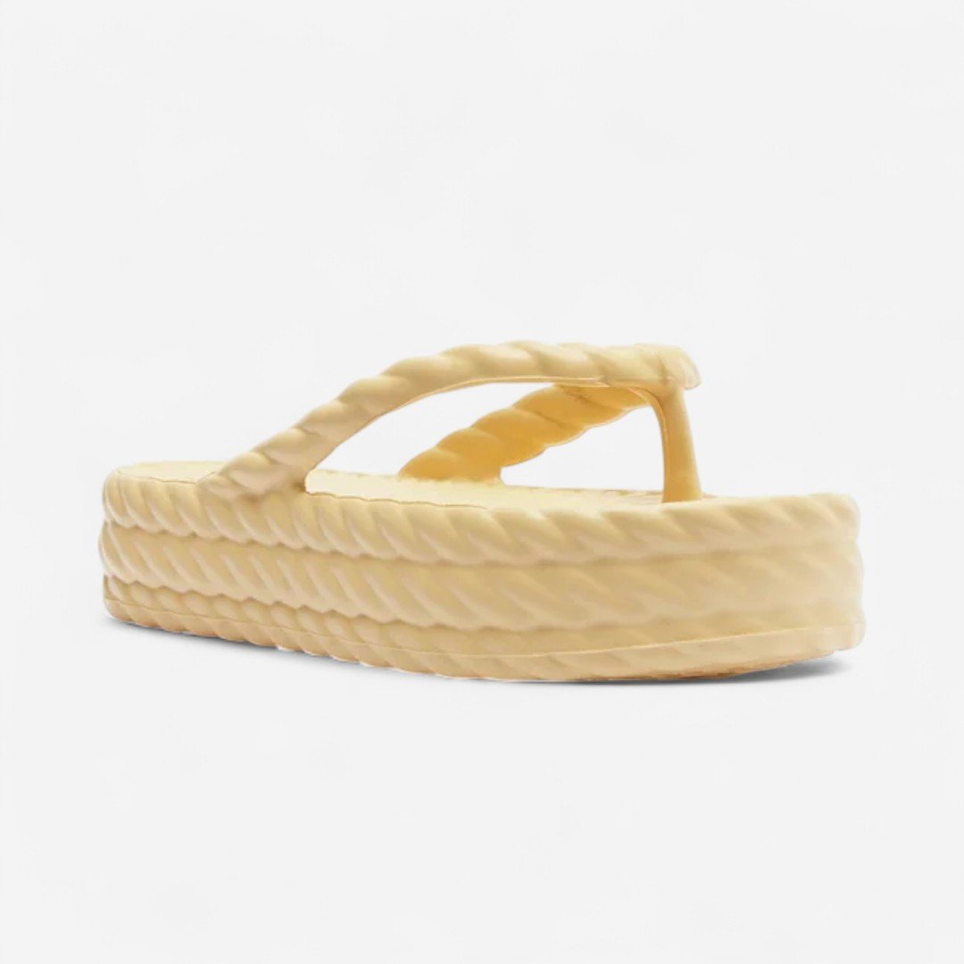 Tamanco Brizza Flatform Marrocos Mid Bege Areia 2