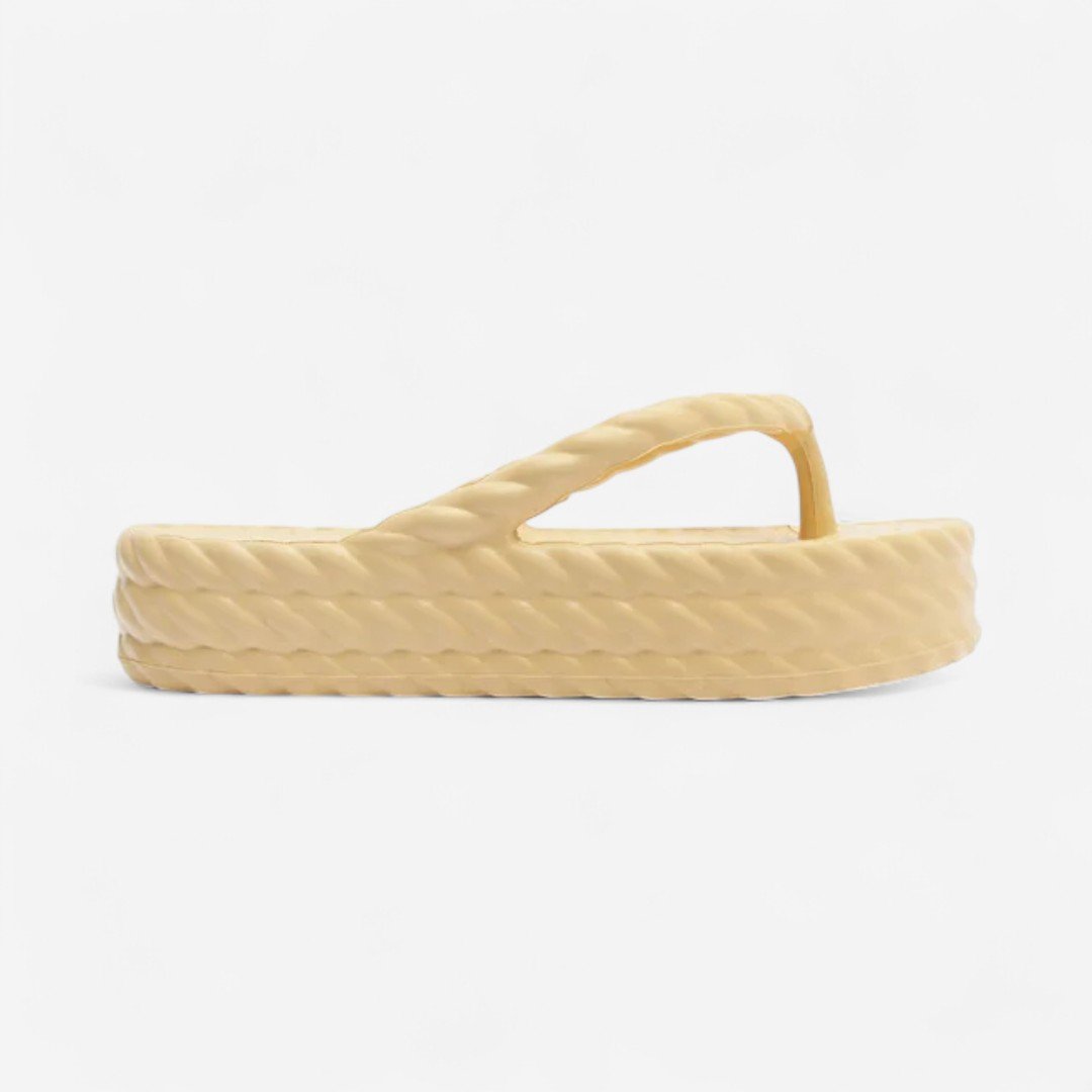 Tamanco Brizza Flatform Marrocos Mid Bege