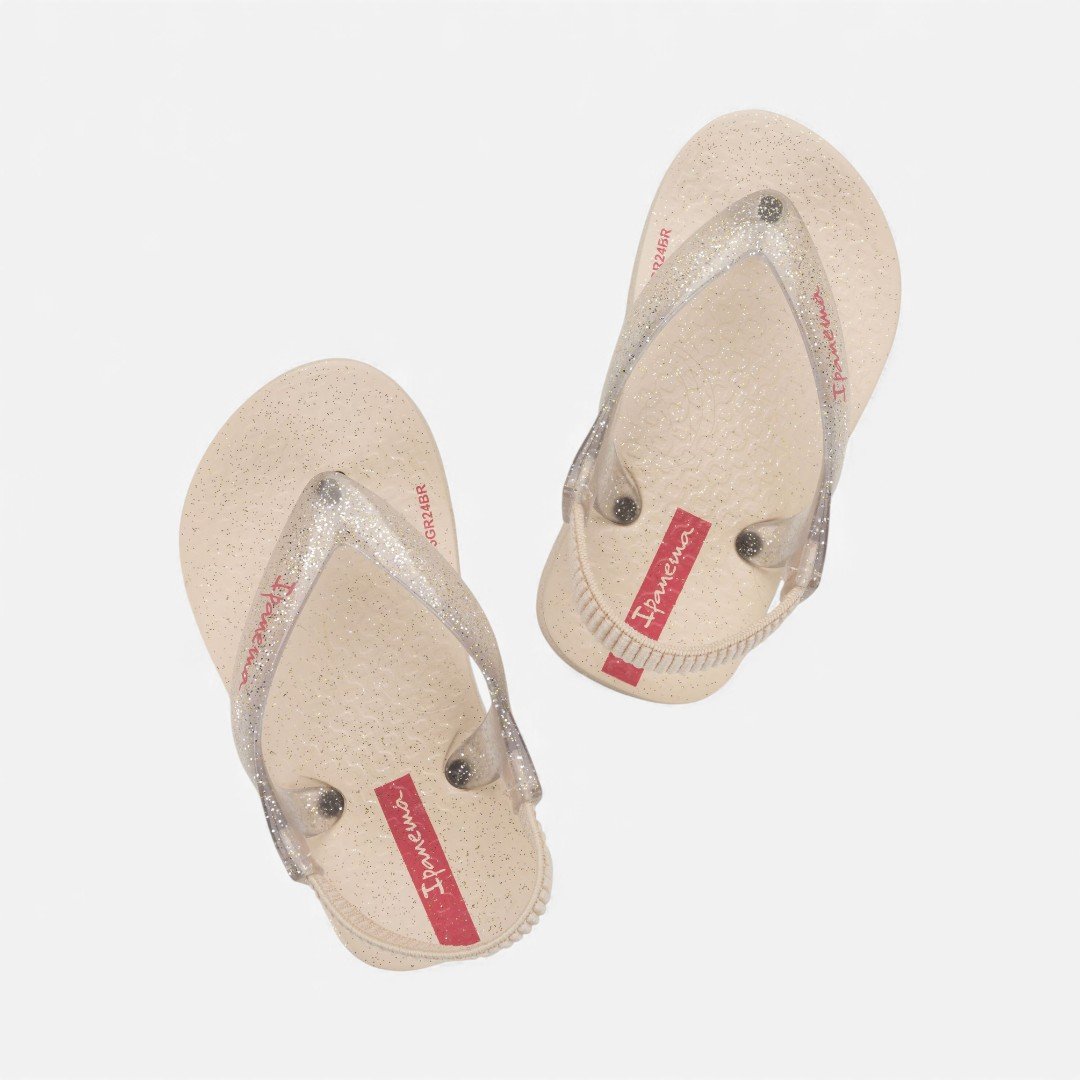 Chinelo De Dedo De Bebê Glitter Ipanema Bege Bege/Glitter 2