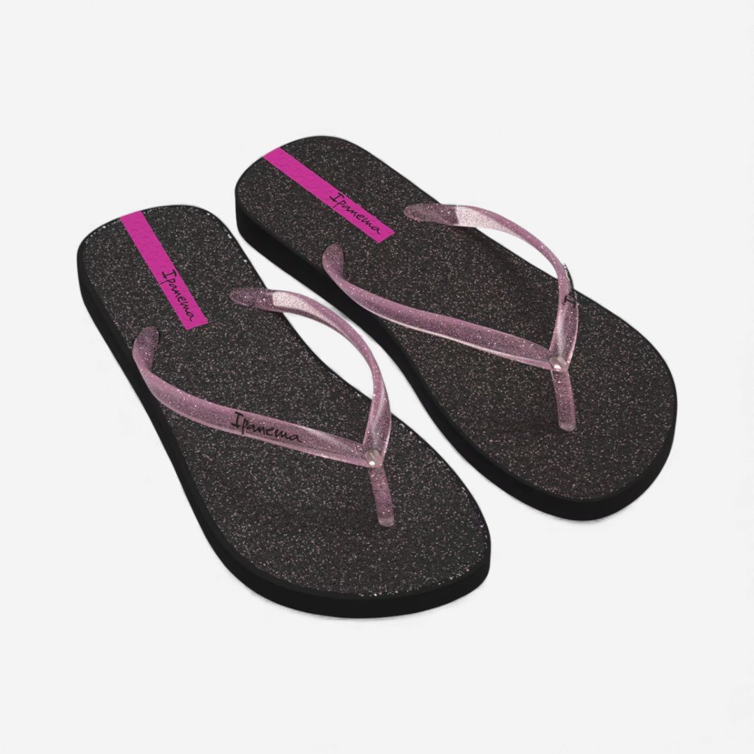 Chinelo Ipanema Glitter Feminino Infantil Preto