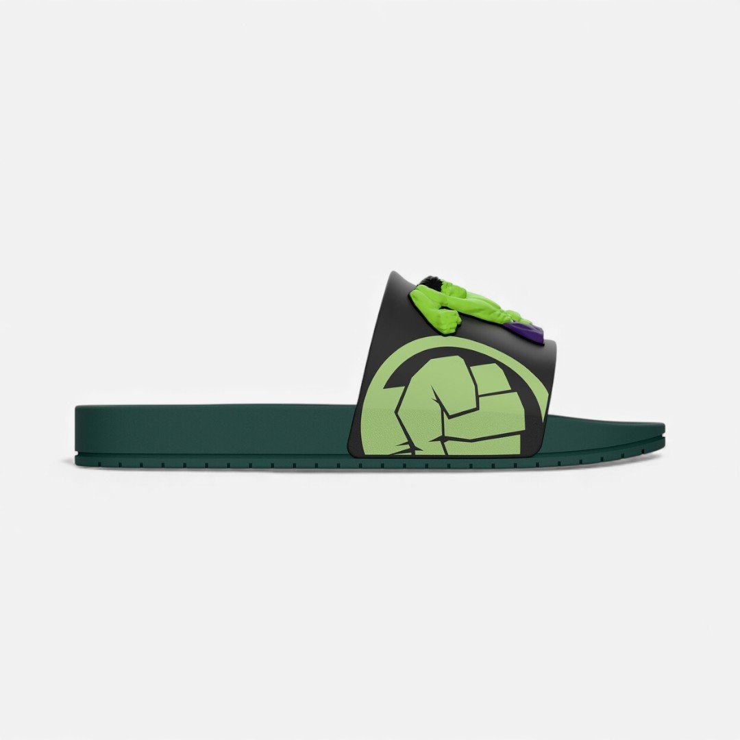 Chinelo Slide Marvel Dash Infantil Hulk Verde Verde/Preto 2