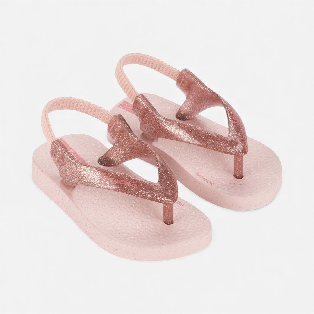 Chinelo De Dedo De Bebê Glitter Ipanema Rosa Claro