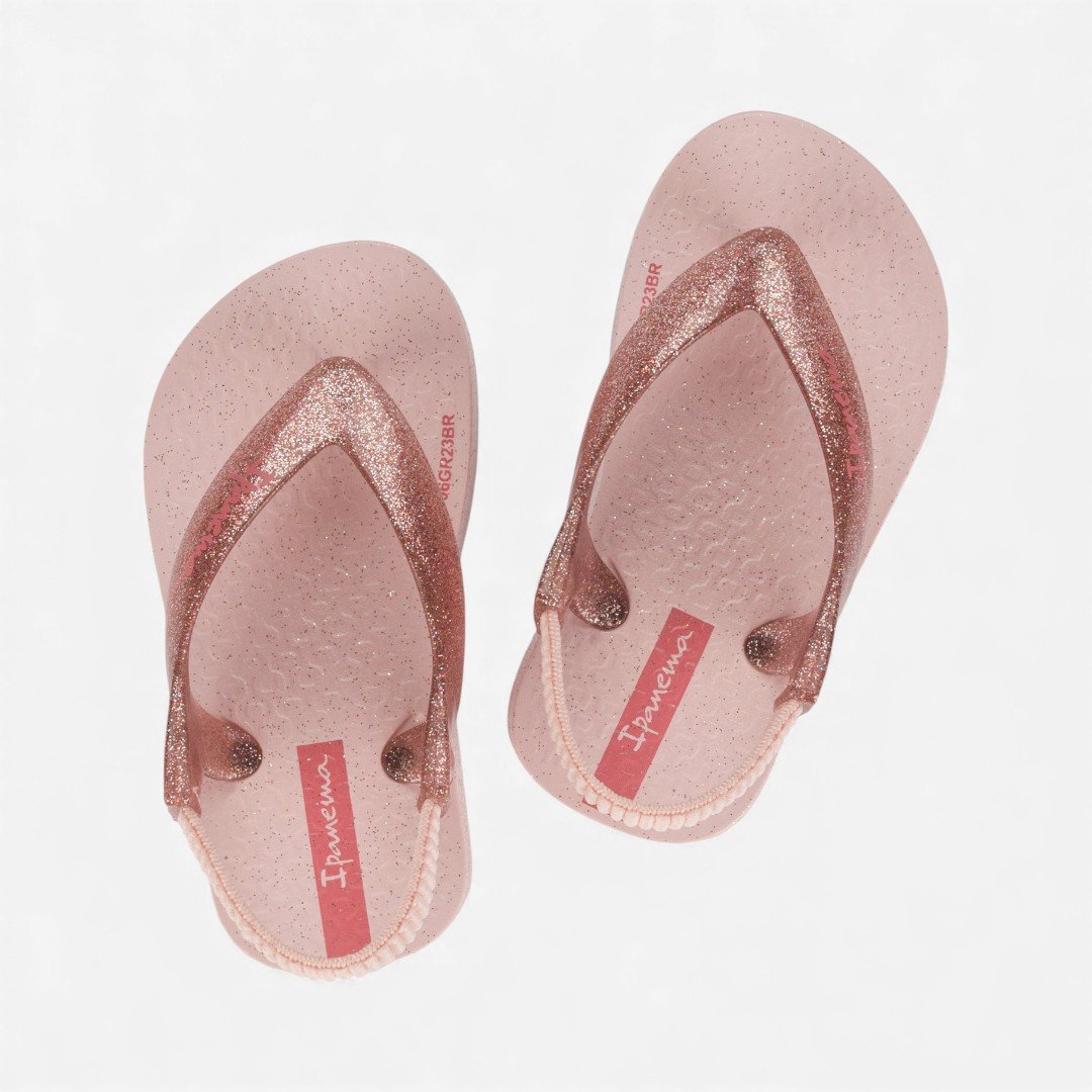 Chinelo De Dedo De Bebê Glitter Ipanema Rosa Claro Rosa/Glitter 2