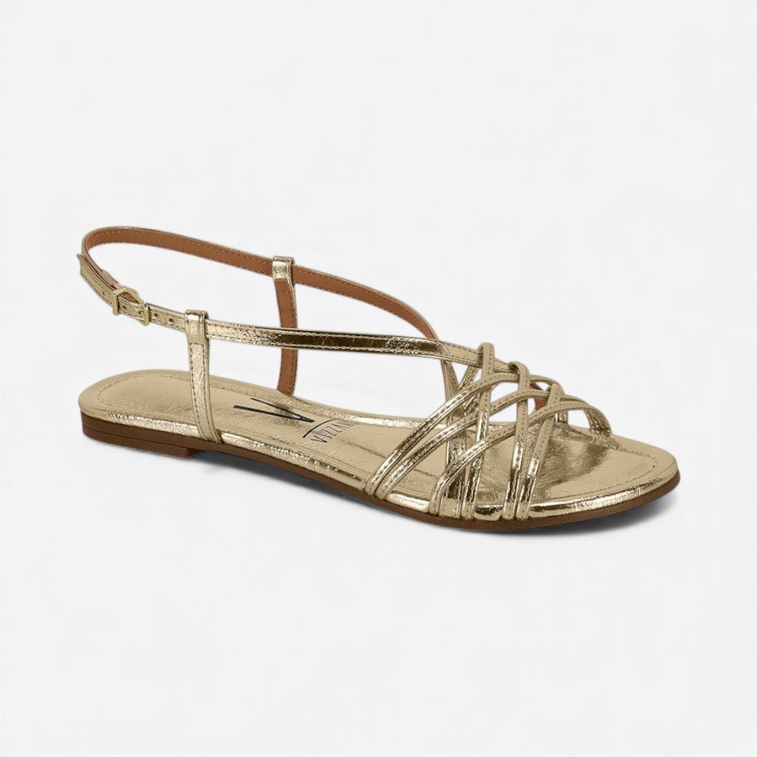 Sandália Rasteira Vizzano Metalizada Dourada Dourado 2