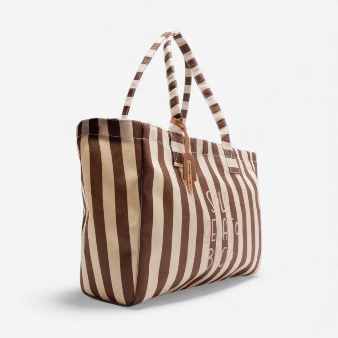 Bolsa Shopping Listrada Grande Brizza Bacio Di Latte Marrom Marrom 2