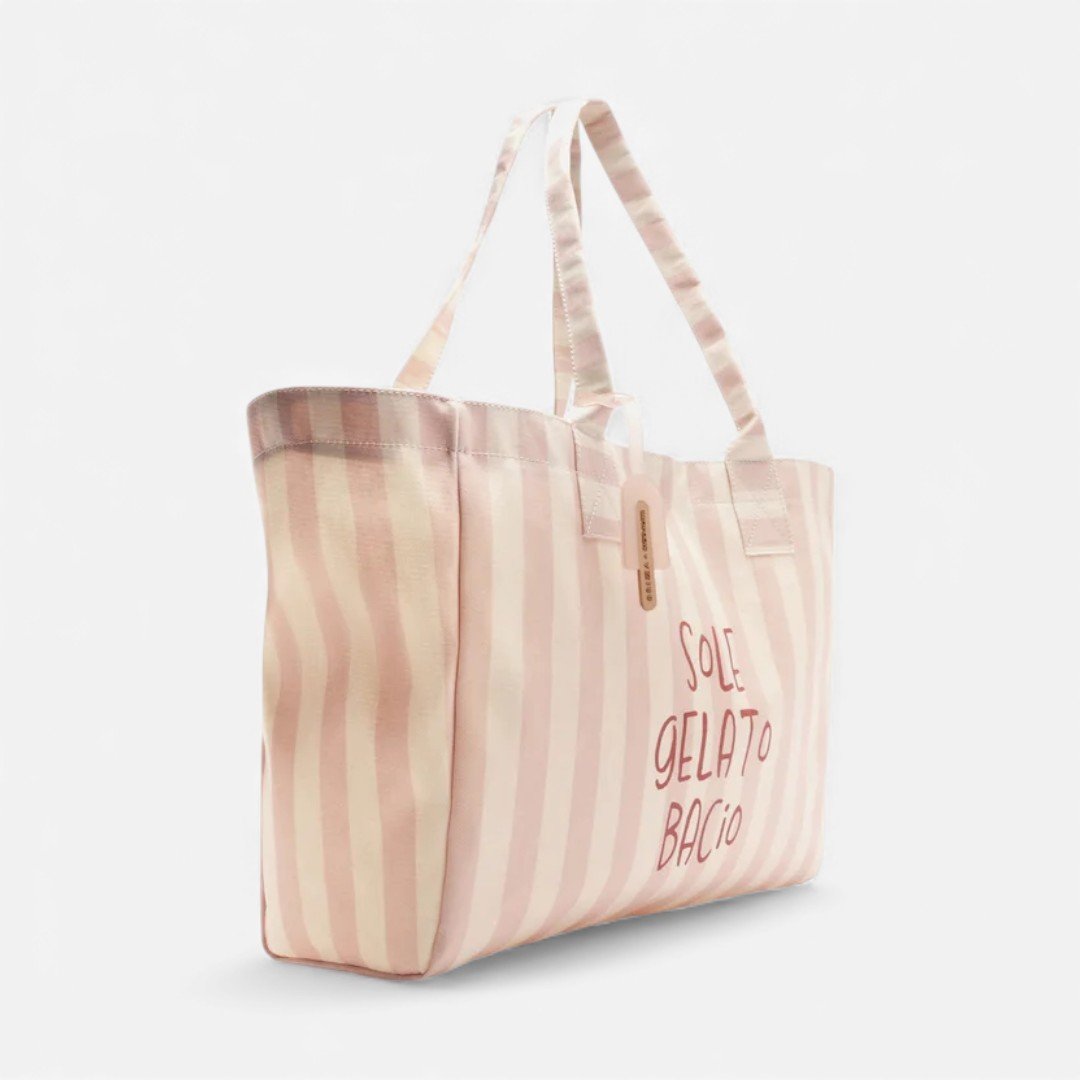 Bolsa Shopping Listrada Grande Brizza Bacio Di Latte Rosa Rosa 2