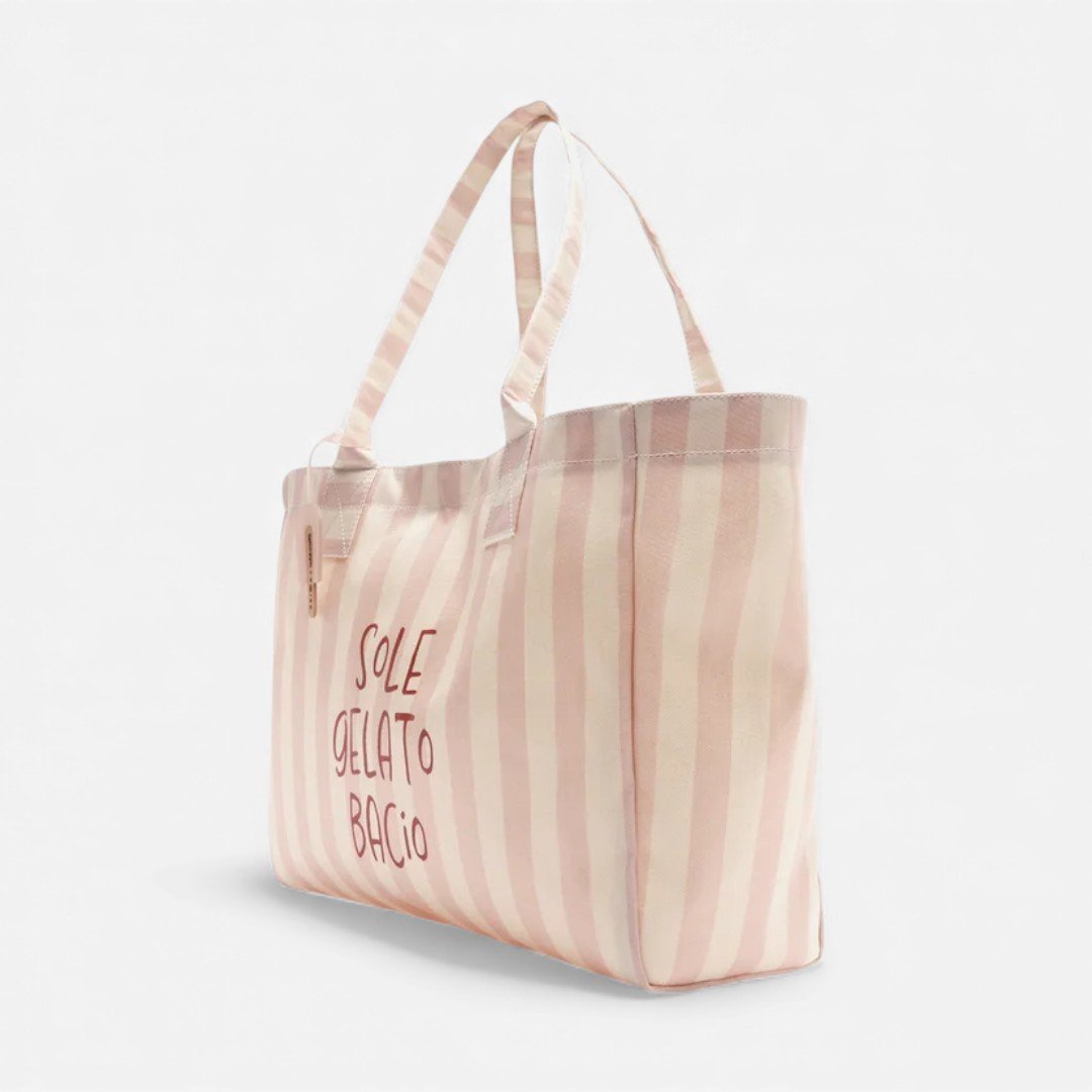 Bolsa Shopping Listrada Grande Brizza Bacio Di Latte Rosa Rosa 3