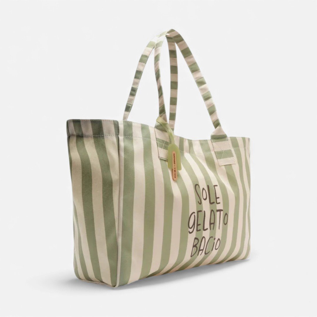 Bolsa Shopping Listrada Grande Brizza Bacio Di Latte Verde Verde 2