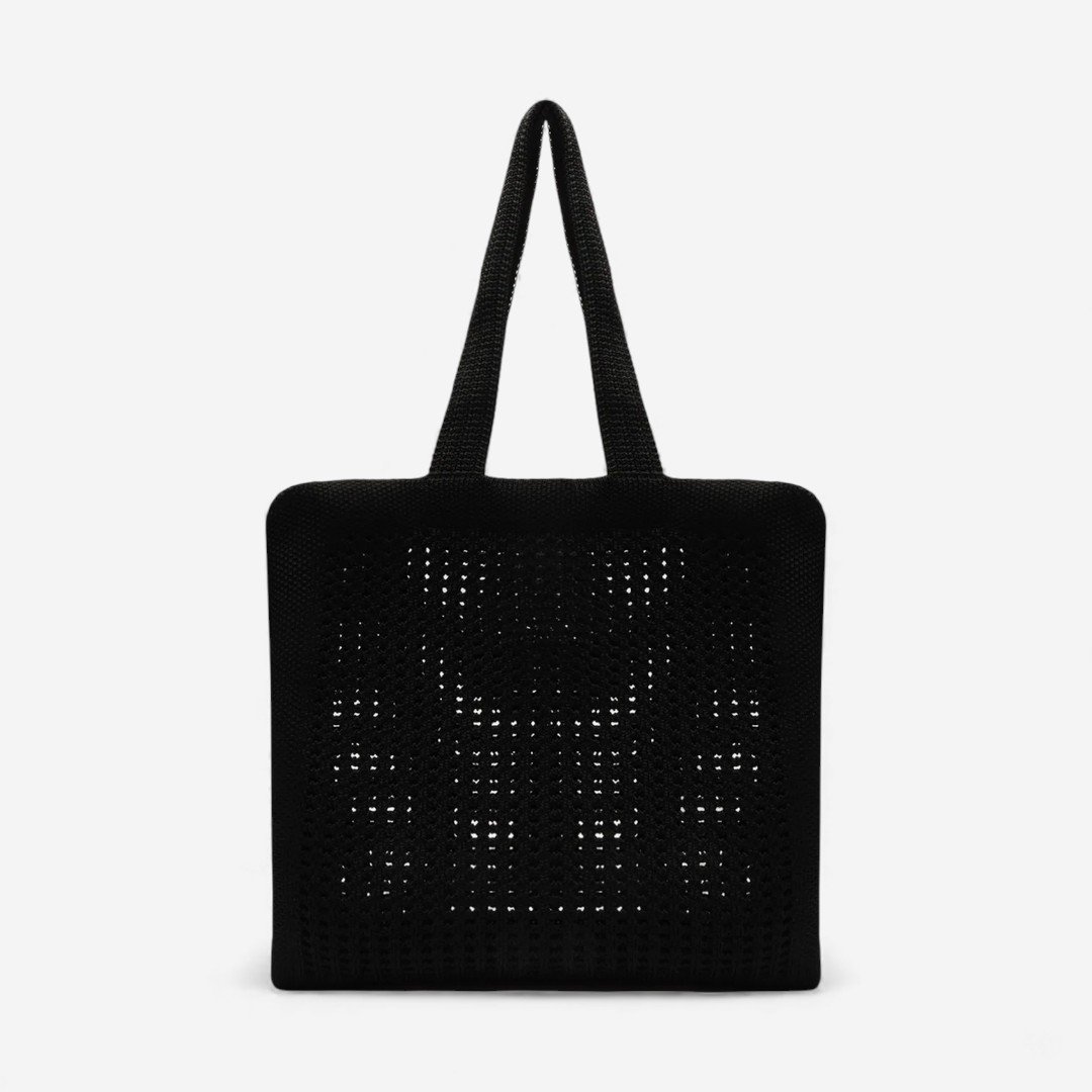 Bolsa Brizza Shopping Crochê Mônaco Grande Preta Preto 2