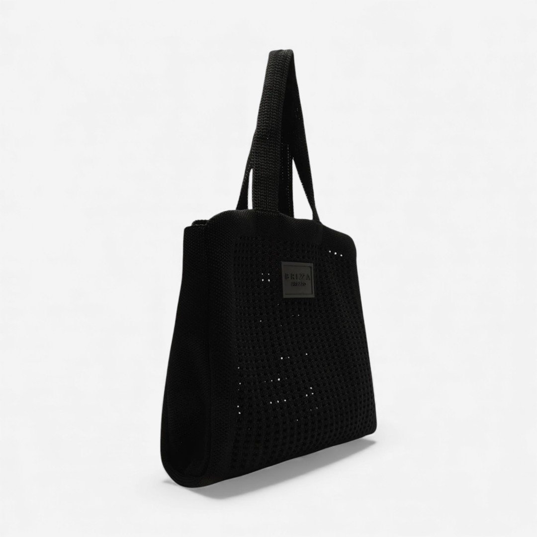 Bolsa Brizza Shopping Crochê Mônaco Grande Preta Preto 5