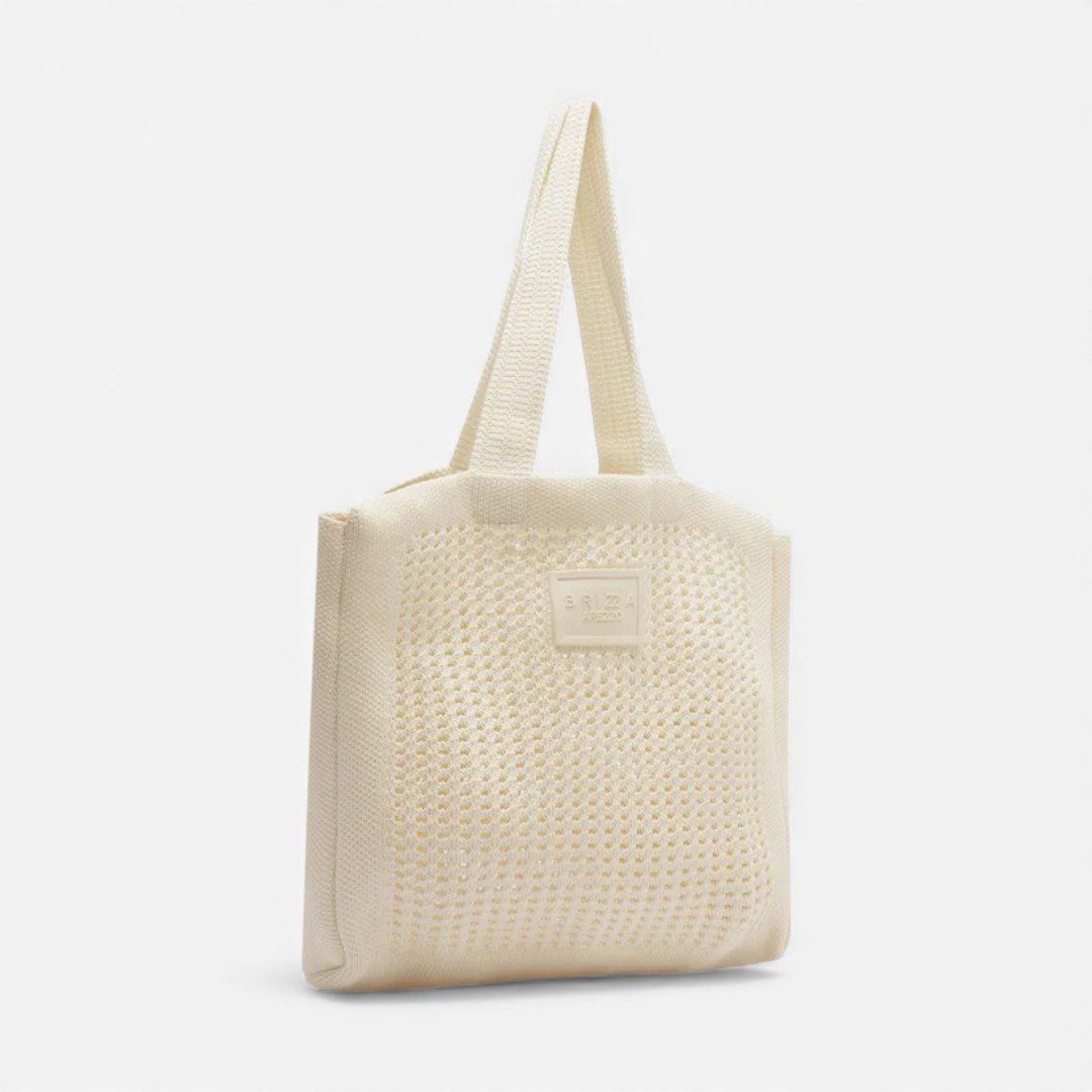 Bolsa Brizza Shopping Crochê Mônaco Grande Off White Bege 5