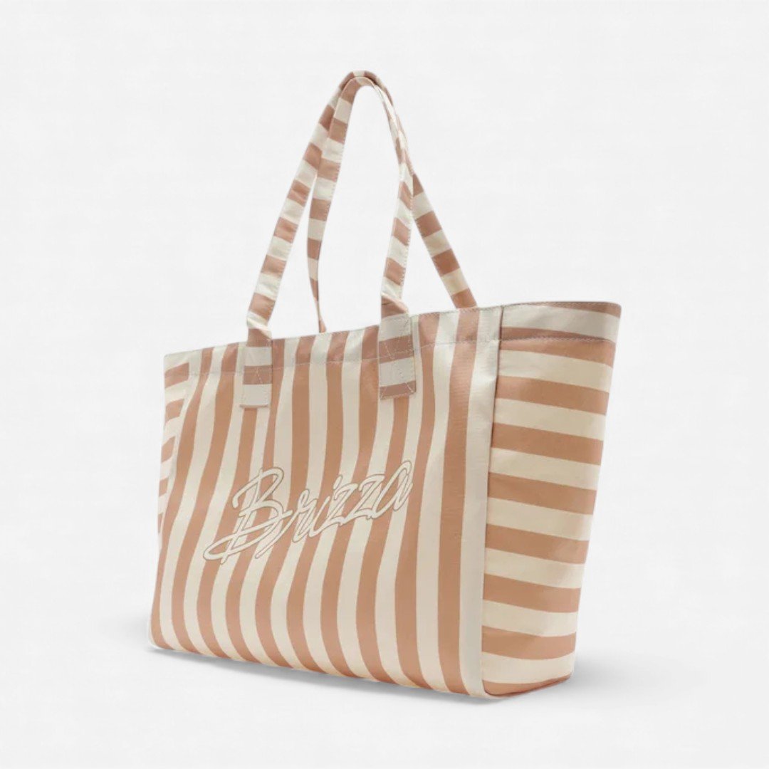 Bolsa Brizza Shopping Lona Grande Listrada Marrom Marrom 2