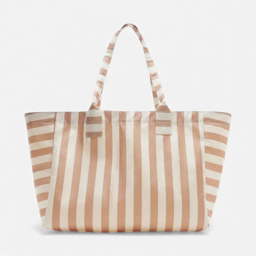 Bolsa Brizza Shopping Lona Grande Listrada Marrom Marrom 3