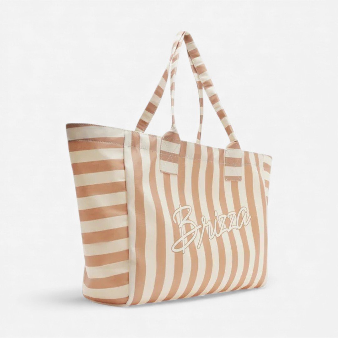 Bolsa Brizza Shopping Lona Grande Listrada Marrom Marrom 5