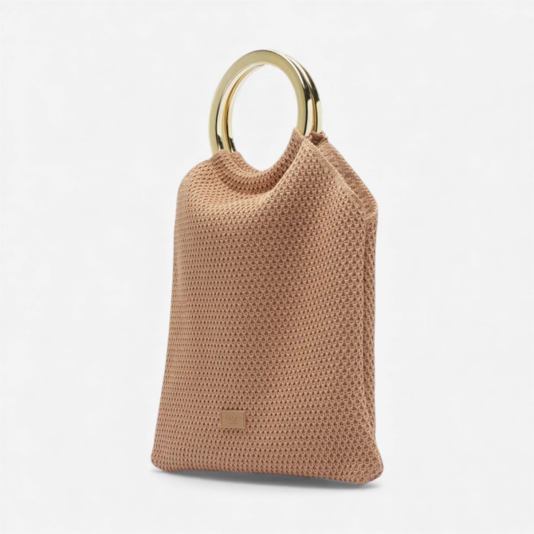 Clutch Brizza Crochê Alças Argolas Marrom Marrom 3