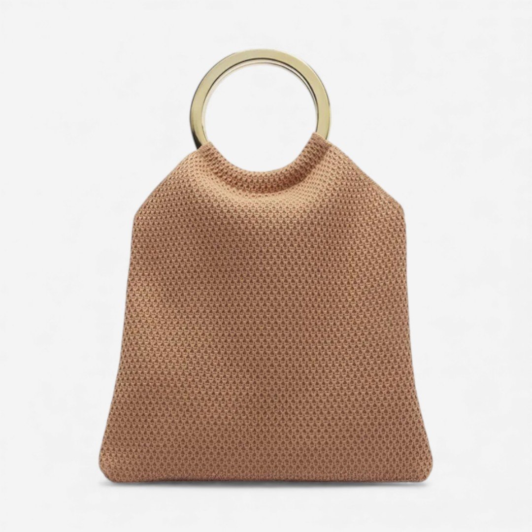 Clutch Brizza Crochê Alças Argolas Marrom Marrom 4