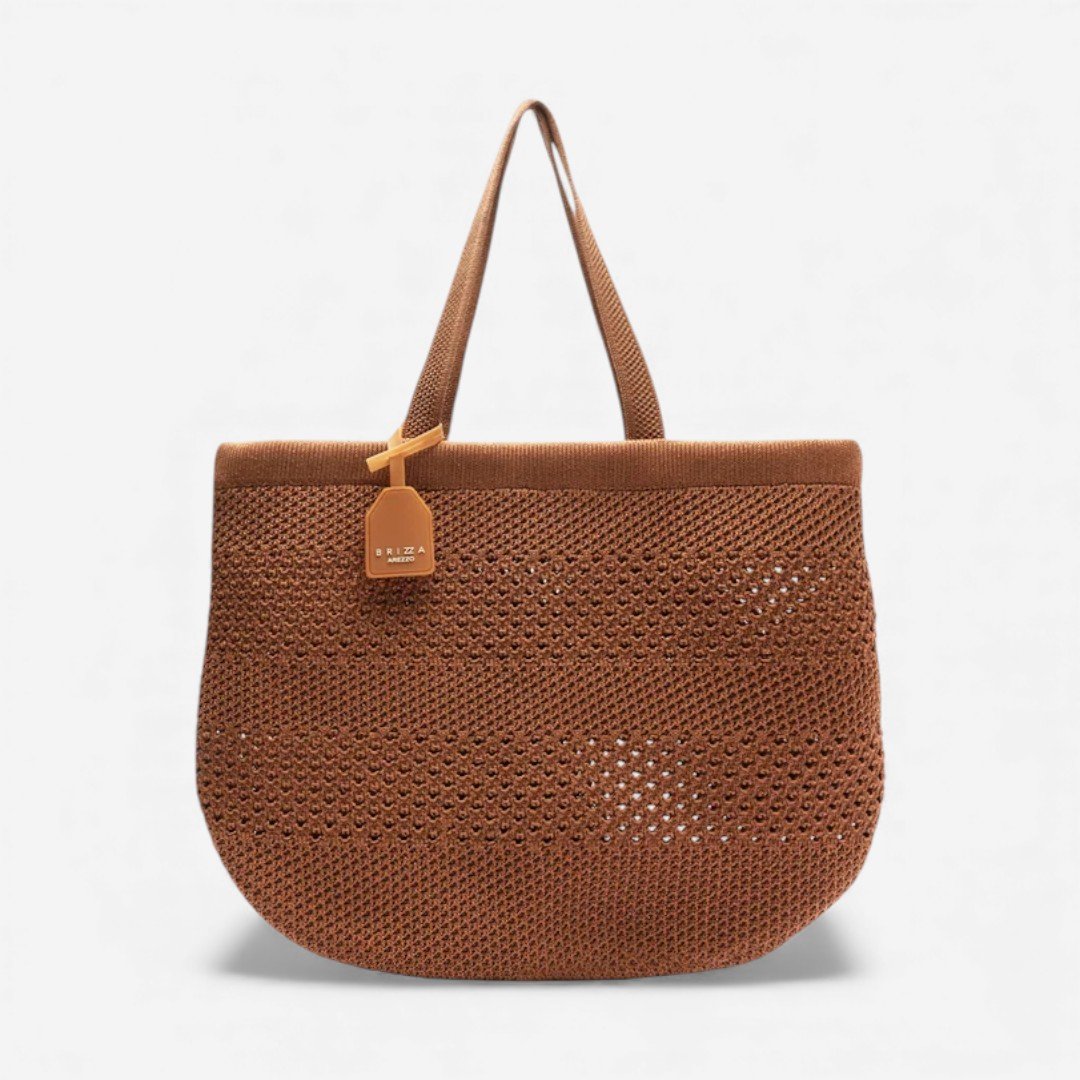 Bolsa Brizza Shopping Crochê Grande Camille Marrom