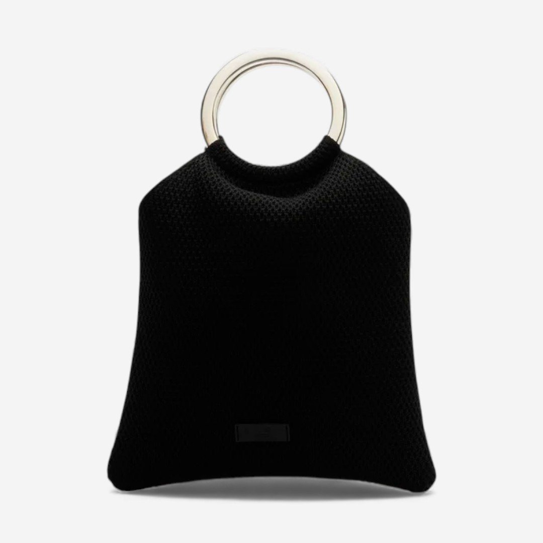 Clutch Brizza Crochê Alças Argolas Preta