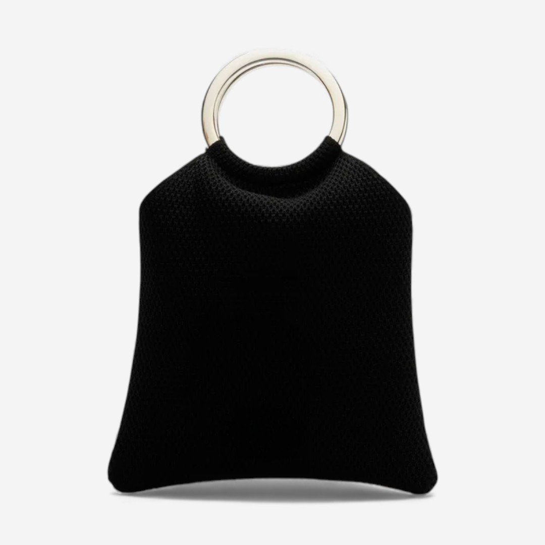 Clutch Brizza Crochê Alças Argolas Preta Preto 4