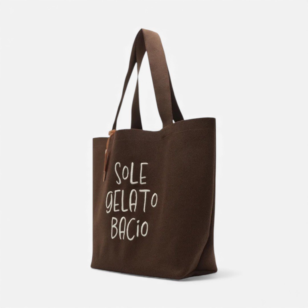 Bolsa Shopping Crochê Grande Brizza Bacio Di Latte Marrom Marrom 3