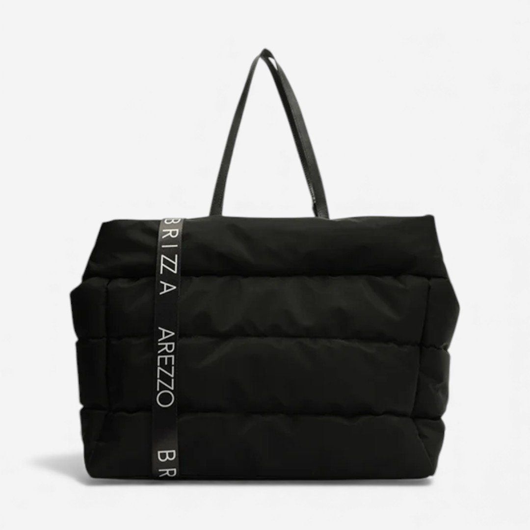 Bolsa Brizza Shopping Nylon Gigi Grande Preta Preto
