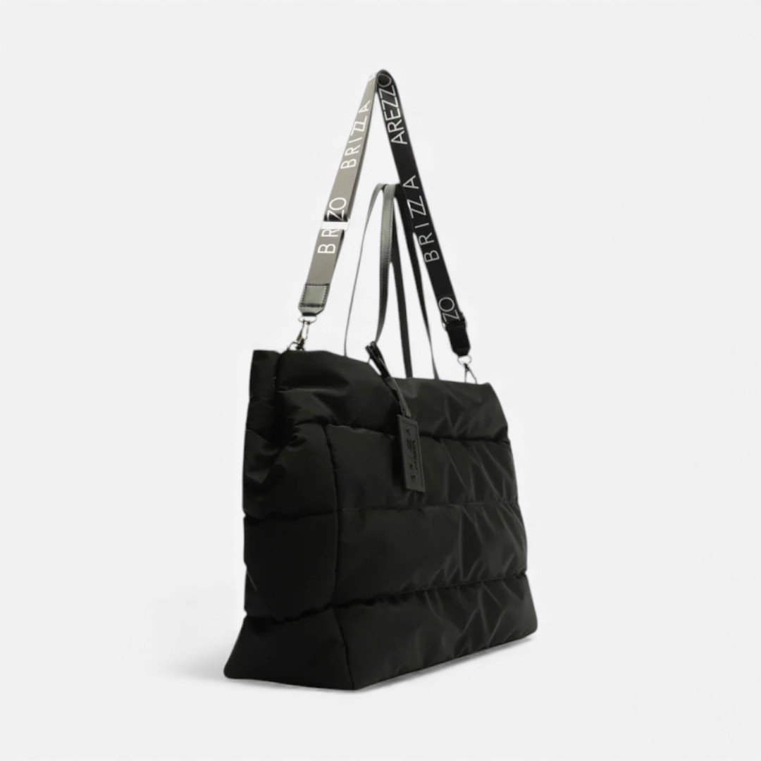 Bolsa Brizza Shopping Nylon Gigi Grande Preta Preto