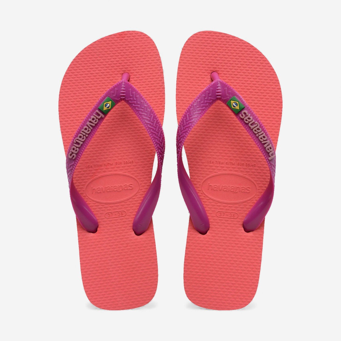 Chinelo Havaianas Brasil Logo Coral