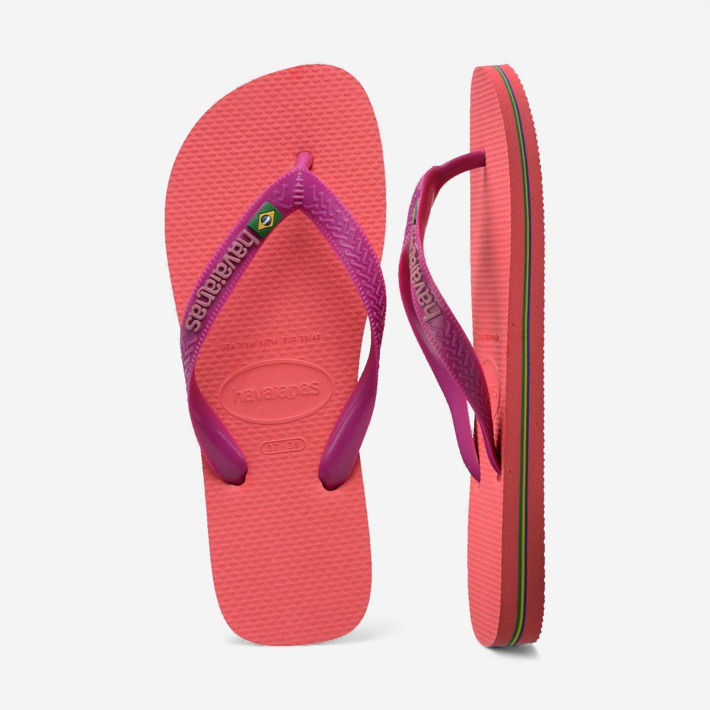 Chinelo Havaianas Brasil Logo Coral Coral/Rosa 5