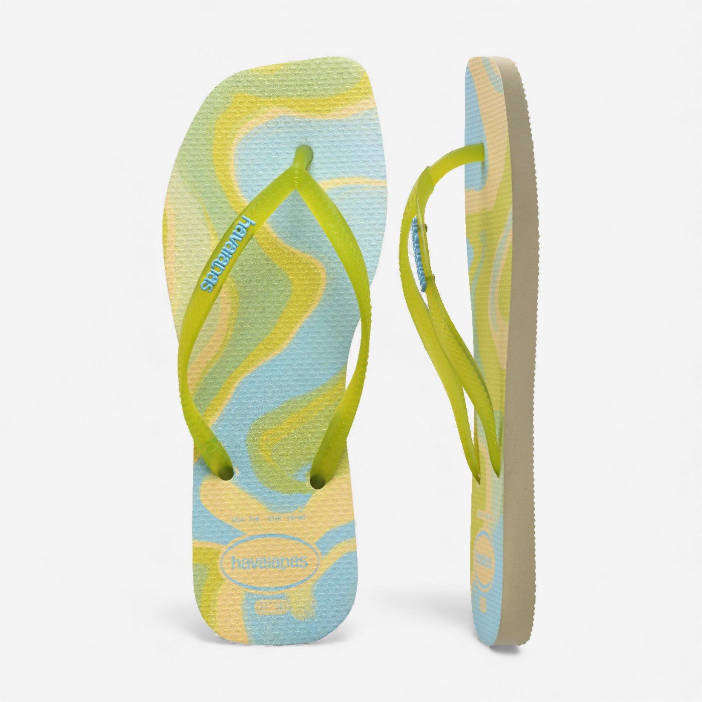Chinelo Havaianas Slim Square Jelly Verde/Azul 4