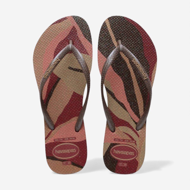 Chinelo Havaianas Slim Palette Glow Marrom/Vermelho 1